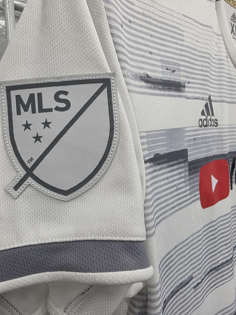 Adidas LAFC White/Gray YouTube TV Men's Soccer Jersey - XL
